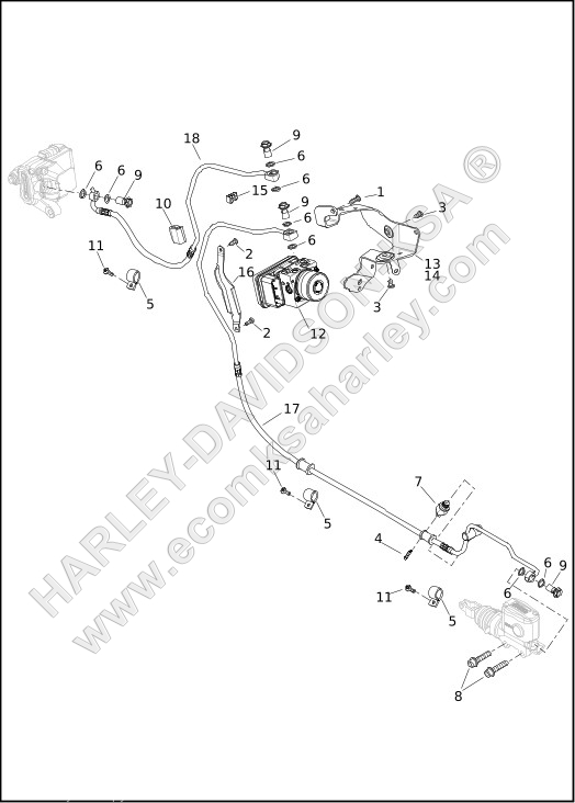 BRAKE LINES AND MODULE, REAR - ABS